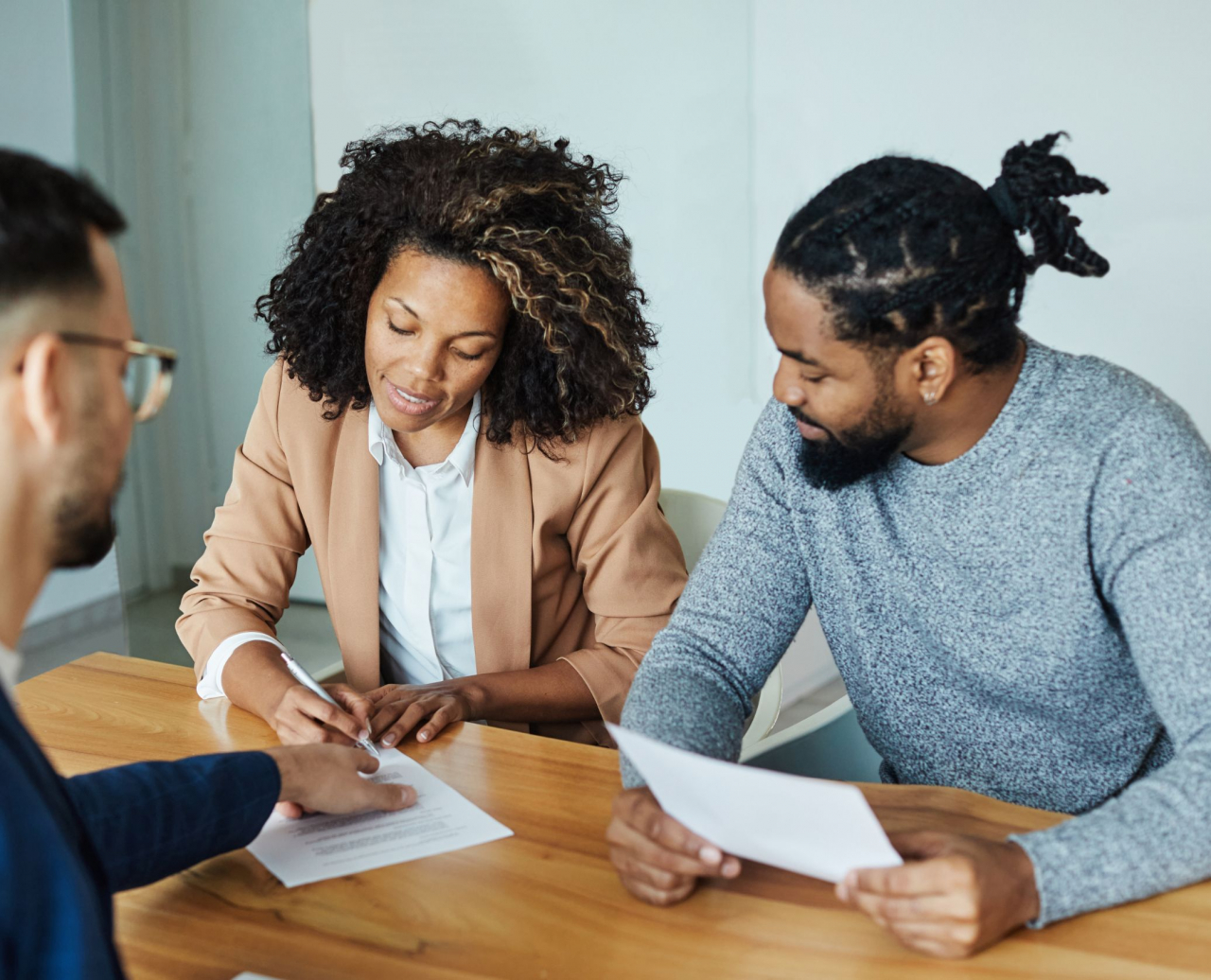 Couple working on loan application